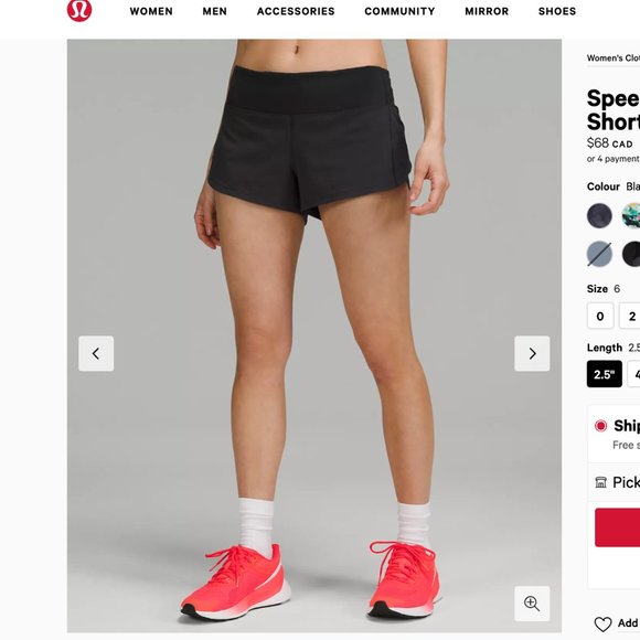 lululemon speed up shorts size 6 - Picture 5 of 15